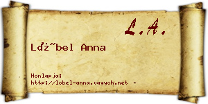 Löbel Anna névjegykártya